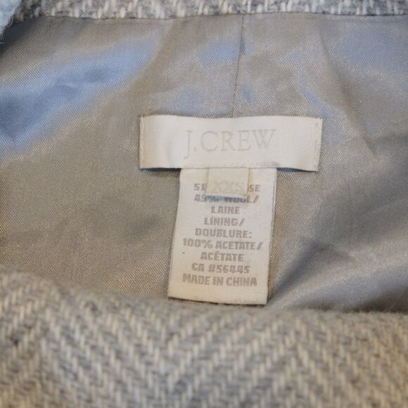 J. Crew Wool Blend Herringbone Cowl Neck Poncho Women Sz XXS OVERSIZED - Picture 9 of 13